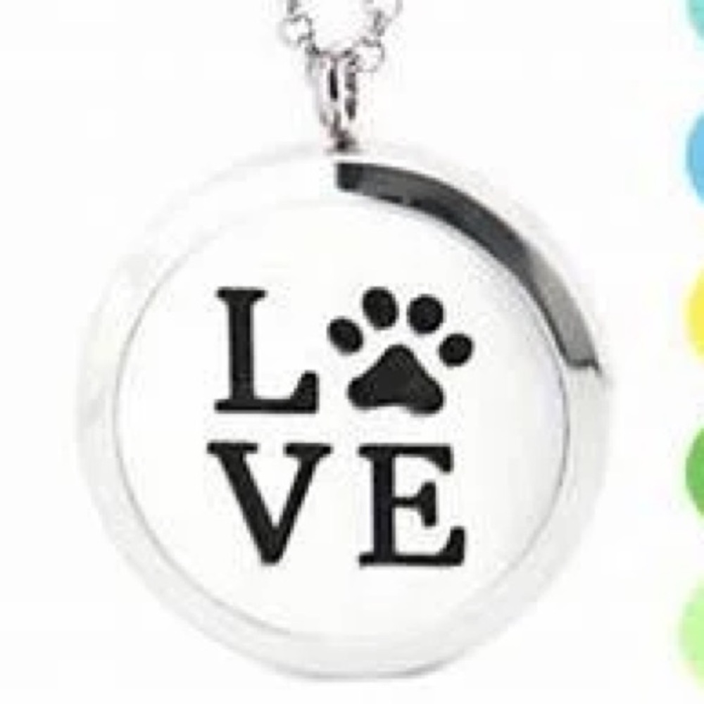 Love Paw Print Essential Oils Keychain